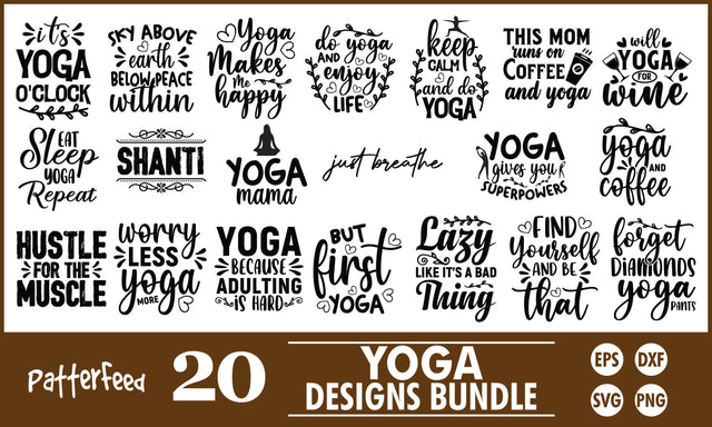 Yoga SVG Designs Bundle SVG PatternFeed8 