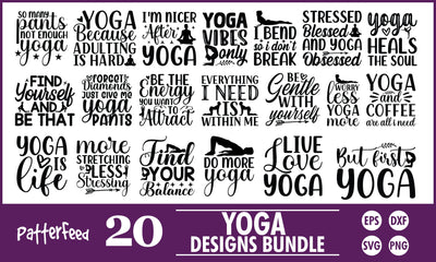 Yoga SVG Designs Bundle SVG PatternFeed8 