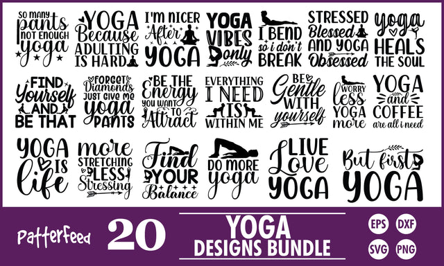 Yoga SVG Designs Bundle SVG PatternFeed8 