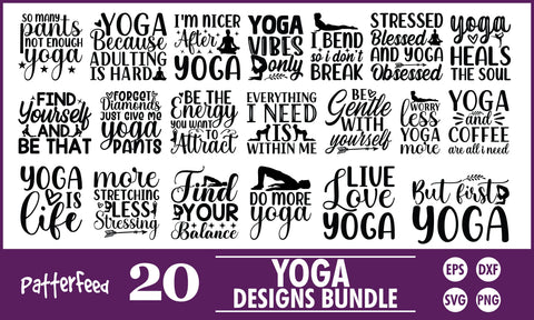 Yoga SVG Designs Bundle SVG PatternFeed8 