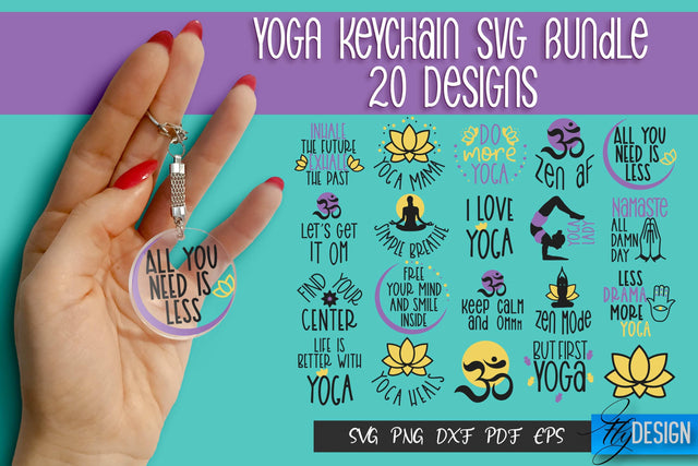 Yoga SVG Keychain Bundle | Yoga Quotes SVG Design SVG Fly Design 