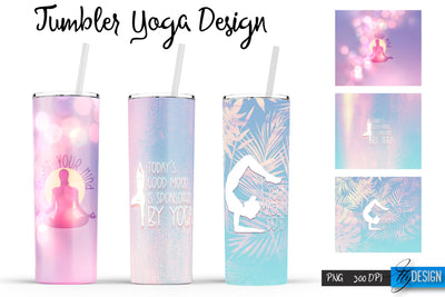 Yoga Tumblers | Yoga Tumbler Sublimation | PNG 20 Oz Tumbler | Tumbler Wrap Sublimation Fly Design 