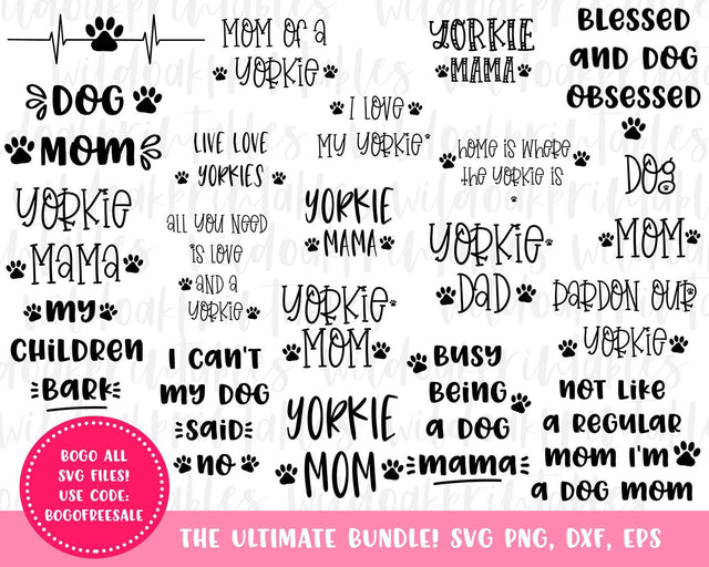 yorkie dog svg bundle, yorkie svg files, dog mom svg, yorkie mom svg, yorkie life svg, yorkie dad svg, yorkie home svg, yorkie life svg SVG WildOakSVG 