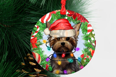 Yorkshire Terrier Christmas Ornament Png, Western Christmas Ornament Png, Round Christmas Ornament, Christmas Ornament Sublimation Design Download Sublimation BOO-design 