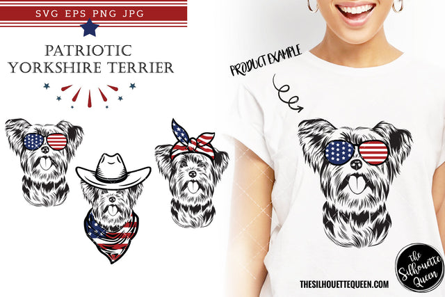 Yorkshire Terrier Dog Patriotic Cut files and Sublimation SVG Loveleen Kaur 