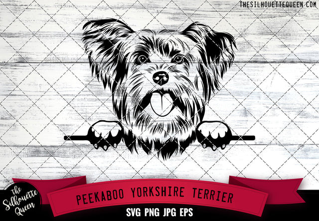 Yorkshire Terrier Peek A Boo | Peekaboo | Peeking Dog Face SVG for Glowforge, Cricut, Laser, Silhouette, Scan n cut files SVG Loveleen Kaur 