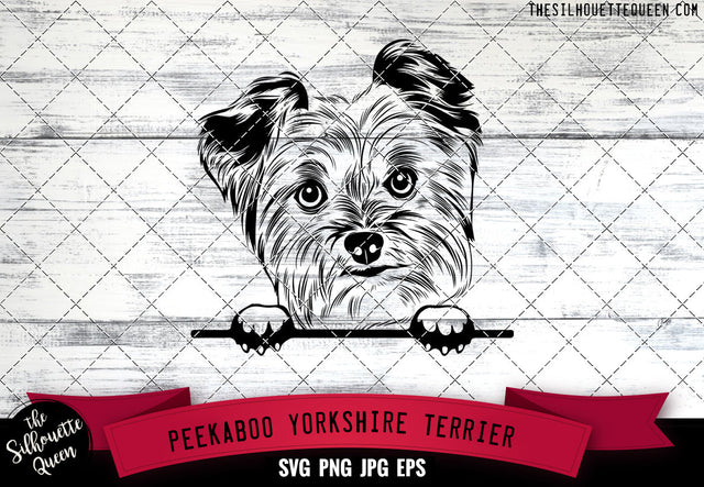 Yorkshire Terrier Peek A Boo | Peekaboo | Peeking Dog Face SVG for Glowforge, Cricut, Laser, Silhouette, Scan n cut files SVG Loveleen Kaur 