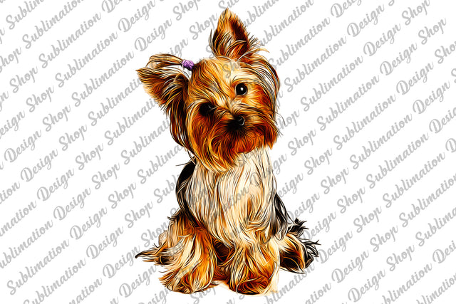 Yorkshire Terrier Png, Yorkshire Terrier Clipart, Yorkshire Terrier Sublimation, Dog Portrait Png, Sublimation Designs, Digital Download Sublimation SublimationDesignShop 
