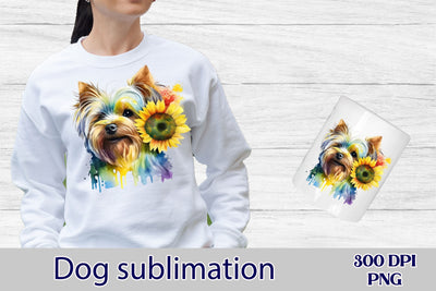 Yorkshire terrier sublimation design | Dog clipart Sublimation Svetana Studio 