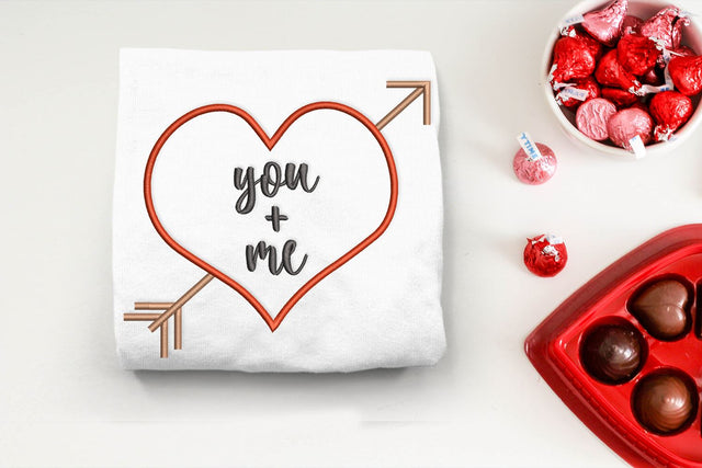 You and Me Heart with Arrow Embroidery Embroidery/Applique DESIGNS Designed by Geeks 