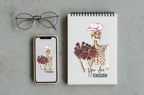 You Are Enough Skeleton Valentine PNG Vlo-1 Sublimation Jagonath Roy 
