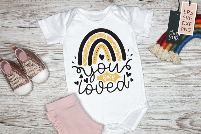 You Are Loved Quotes Boho Rainbow Love SVG SVG dapiyupi store 