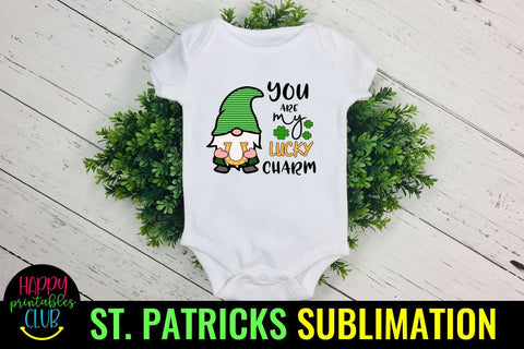 You are My Lucky Charm St Patricks Day Gnome Sublimation PNG Sublimation Happy Printables Club 
