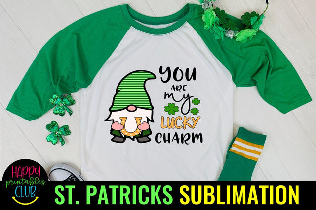You are My Lucky Charm St Patricks Day Gnome Sublimation PNG Sublimation Happy Printables Club 