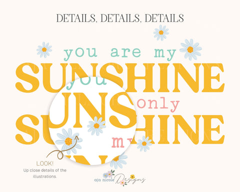 You Are My Sunshine Sublimation Design Sublimation Aja Nicole Designs 