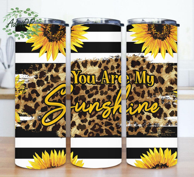 You Are My Sunshine Tumbler Design, Sunshine 20oz Skinny Tumbler, Sunflower Tumbler Png, Leopard Tumbler Wrap, Sunshine Tumbler Template, Digital Download Sublimation AdriOP 