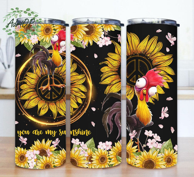You Are My Sunshine Tumbler Png, Hippie Chicken 20oz Skinny Png, Sunflower Tumbler Wrap, Animal Floral Tumbler Template, Digital Download Sublimation AdriOP 