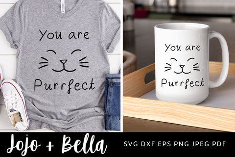 You are Purrfect SVG, Cute Cat Quote Svg, Funny Valentines Quote Svg, Cat Valentines Svg, Cat Lover Svg, Purrfect SVG SVG Jojo&Bella 