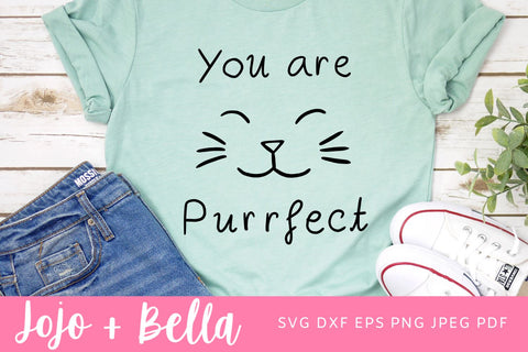 You are Purrfect SVG, Cute Cat Quote Svg, Funny Valentines Quote Svg, Cat Valentines Svg, Cat Lover Svg, Purrfect SVG SVG Jojo&Bella 