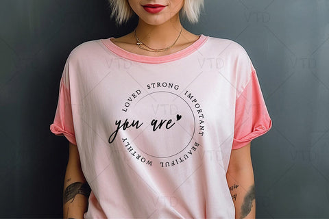 You are Strong Svg Png Files, Loved Svg, Worthy Svg, You are Important Svg, Bible Verse Svg, Christian Svg Cut Files, Mindfulness Quote Svg SVG DesignDestine 