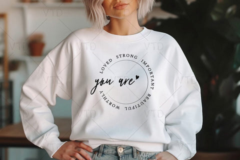 You are Strong Svg Png Files, Loved Svg, Worthy Svg, You are Important Svg, Bible Verse Svg, Christian Svg Cut Files, Mindfulness Quote Svg SVG DesignDestine 