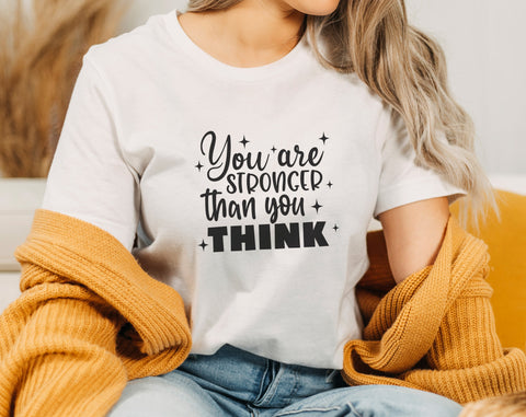 You Are Stronger Than You Think SVG, Mental Health SVG Cut File SVG HappyDesignStudio 