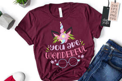 You Are Wonderful SVG Unicorn Quotes SVG dapiyupi store 