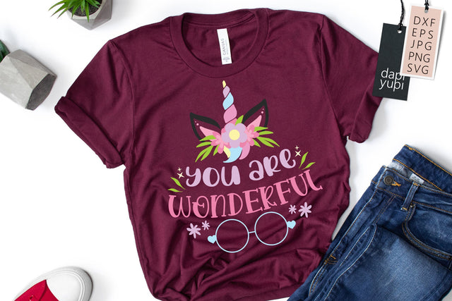 You Are Wonderful SVG Unicorn Quotes SVG dapiyupi store 