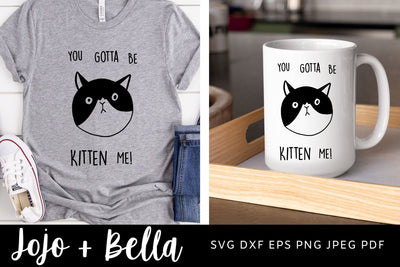 You gotta be Kitten me! Kitten SVG, Funny Cat SVG, Cute Cat Cut file, Cat Cartoon Cut file, Svg files for Cricut and Silhouette SVG Jojo&Bella 