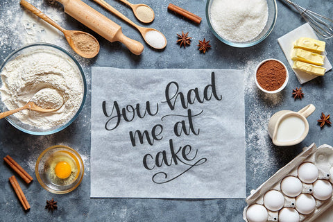 You Had Me at Cake Cut File SVG Cursive by Camille 