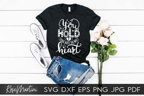You Hold The Key To My Heart + Vintage Key SVG file for cutting machines Cricut Silhouette SVG PNG Valentine's Day Matching SVG SVG RoseMartiniDesigns 