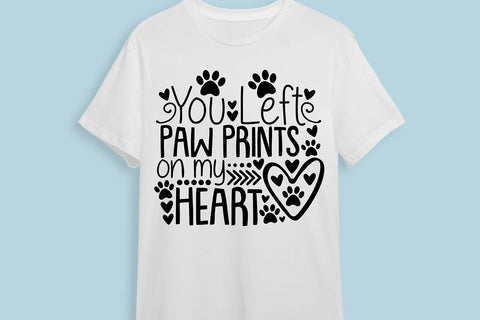 You Left Paw Prints On My Heart| Pet Memorial SVG Cutting Files. SVG CosmosFineArt 