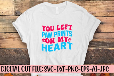You Left Paw Prints On My Heart Retro SVG SVG Syaman 