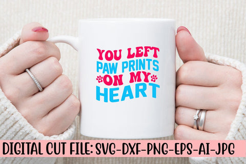 You Left Paw Prints On My Heart Retro SVG SVG Syaman 