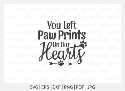 You left pawprints on our hearts svg, Dog Bereavement, Dog Bereavement Svg, Pet Dog Memorial SVG, Paw Print SVG, Dog Memorial SVG, Memorial Pet Svg, Pet Loss svg, Dog Los SVG Dinvect 