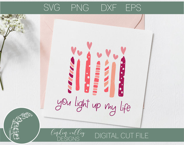 You Light Up My Life Valentine's Svg|Punny Valentine Svg SVG Linden Valley Designs 