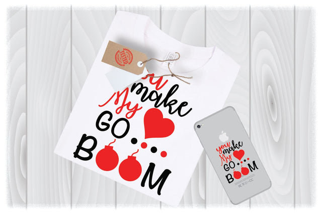 You Make My Heart Go Boom SVG Files for Cricut Designs | Valentines Day SVG Files SVG My Sew Cute Boutique 