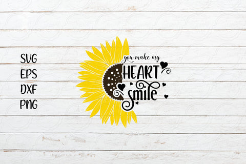 You make my heart smile svg, Sunflower svg SVG SmmrDesign 