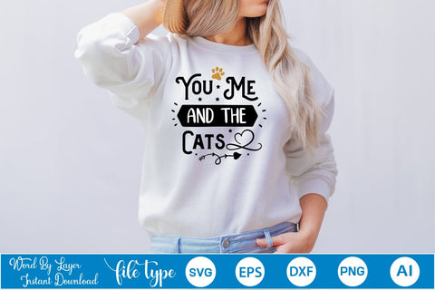 You Me And The Cats SVG SVGs,Quotes and Sayings,Food & Drink,On Sale, Print & Cut SVG DesignPlante 503 
