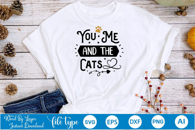 You Me And The Cats SVG SVGs,Quotes and Sayings,Food & Drink,On Sale, Print & Cut SVG DesignPlante 503 