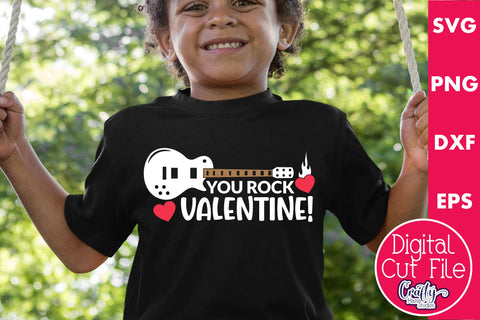 You Rock Valentine Svg | Guitar Valentine Shirt Svg Files SVG Crafty Mama Studios 