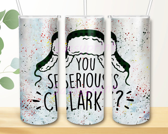 You Serious Clark? Christmas Glitter Tumbler PNG, Elf Glitter Tumbler , A Christmas Story Glitter 20 Oz Skinny Tumbler Sublimation Design Sublimation sassyprint 