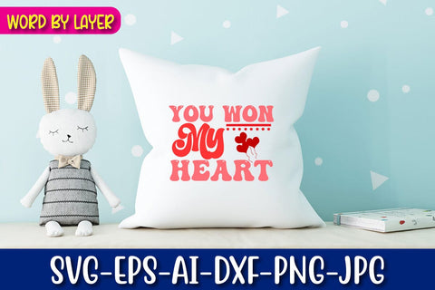 You Won My Heart Retro Valentine's Day Design SVG Blessedprint 