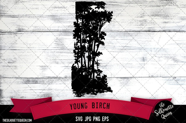 Young Birch SVG -Vector Art Commercial & Personal Use- Cricut,Silhouette,Cameo,Vinyl Cut SVG Loveleen Kaur 