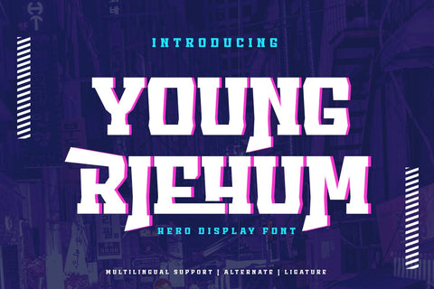 Young Riehum | Display Hero Font Font twinletter 