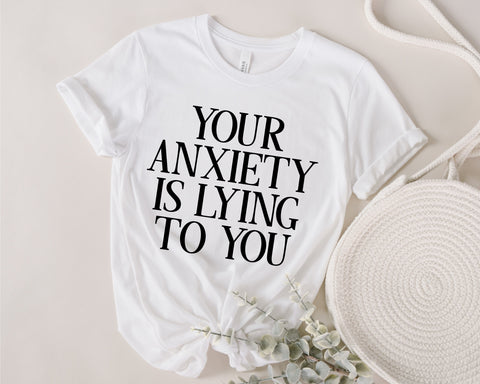 your anxiety is lying to you svg minimalist style cut file cricut, svg for shirt Empathy Mental Health Awareness Kindness svg Self Love png sublimation SVG Fauz 