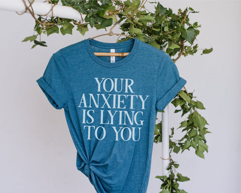 your anxiety is lying to you svg minimalist style cut file cricut, svg for shirt Empathy Mental Health Awareness Kindness svg Self Love png sublimation SVG Fauz 