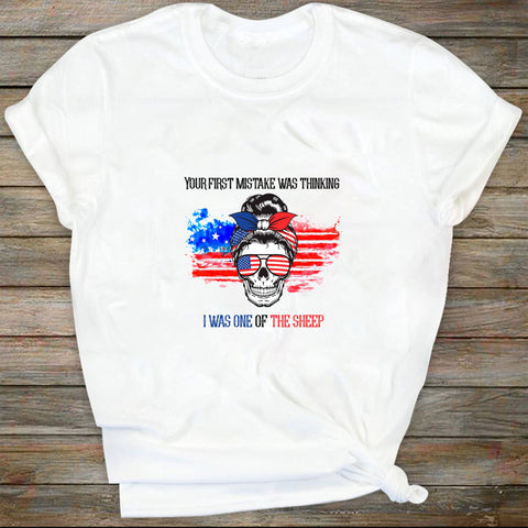 Your First Mistake Was Thinking I Was One Of The Sheep svg, Back the blue svg, Messy bun svg, Police skull svg SVG DiamondDesign 