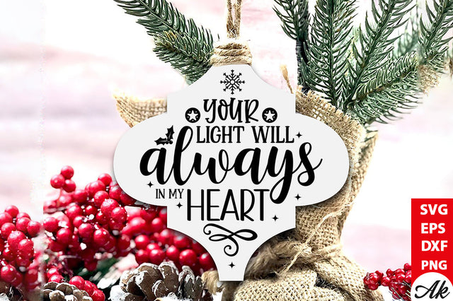 Your light will always in my heart Cardinal Arabesque SVG akazaddesign 