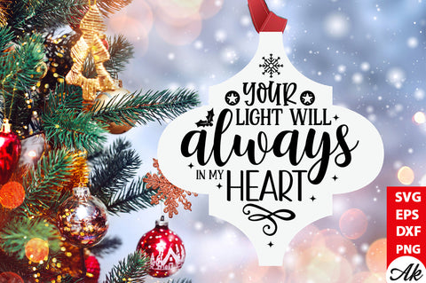Your light will always in my heart Cardinal Arabesque SVG akazaddesign 